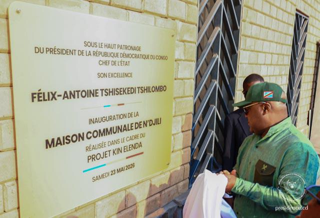 Le Chef de l'État a inspecté les infrastructures routières de Kinshasa et inauguré la nouvelle maison communale de Ndjili